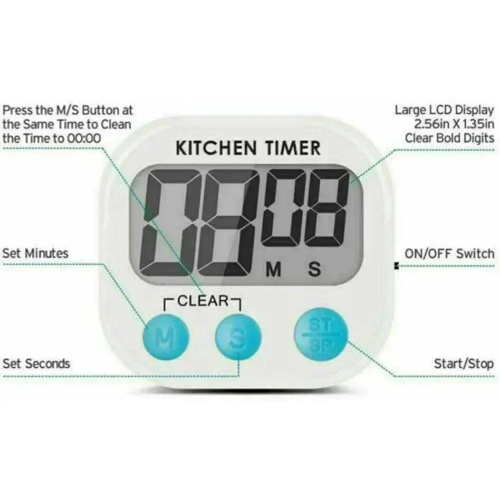 Kitchen Accessories Digital Timer LCD Digital Timer Timer Alarm Clock Digital Kitchen LCD Loud Magnetic Stopwatch