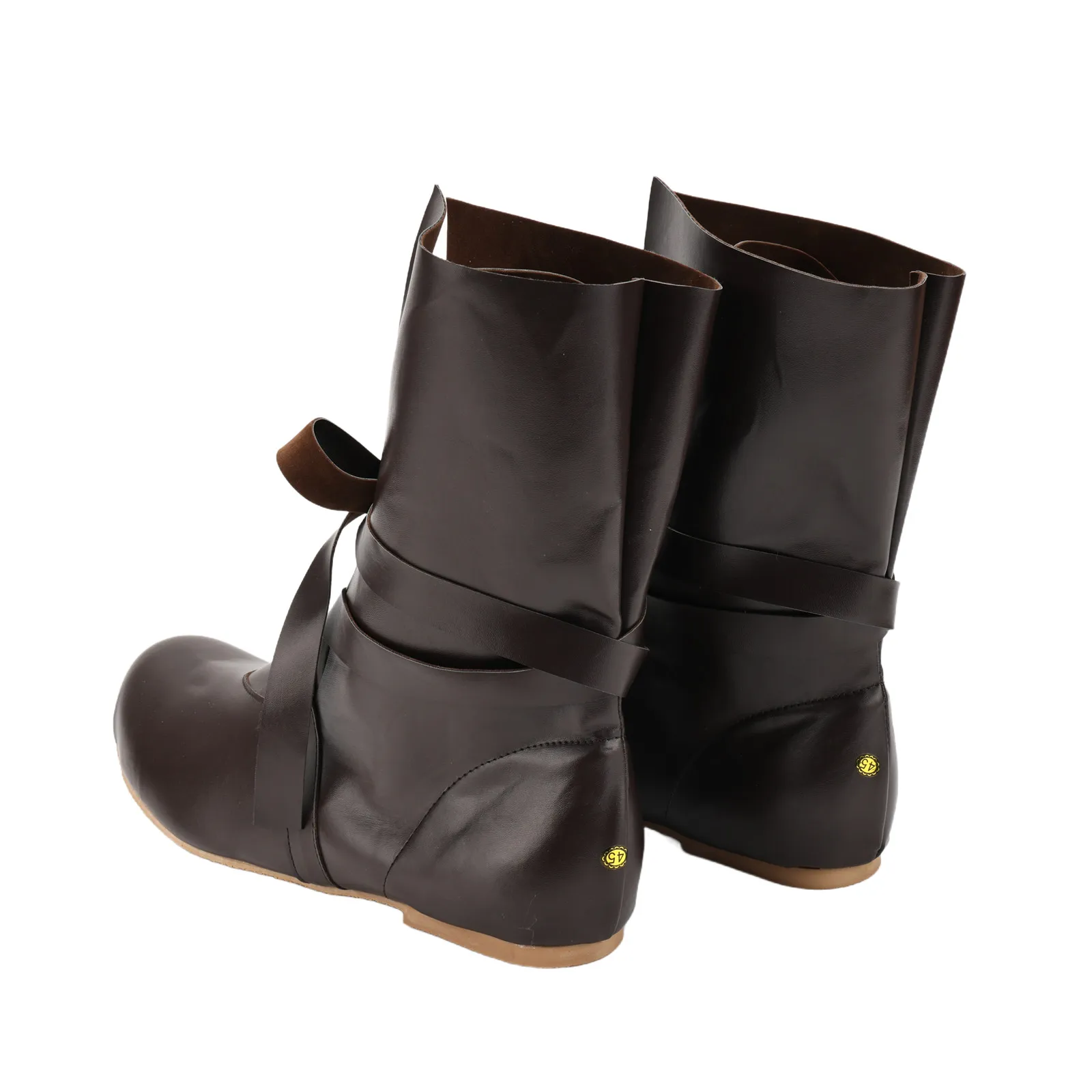Sapatos medievais masculinos botas renascentistas role play cosplay botas rendas até palco do vintage pirata viking sapatos de couro festa de halloween