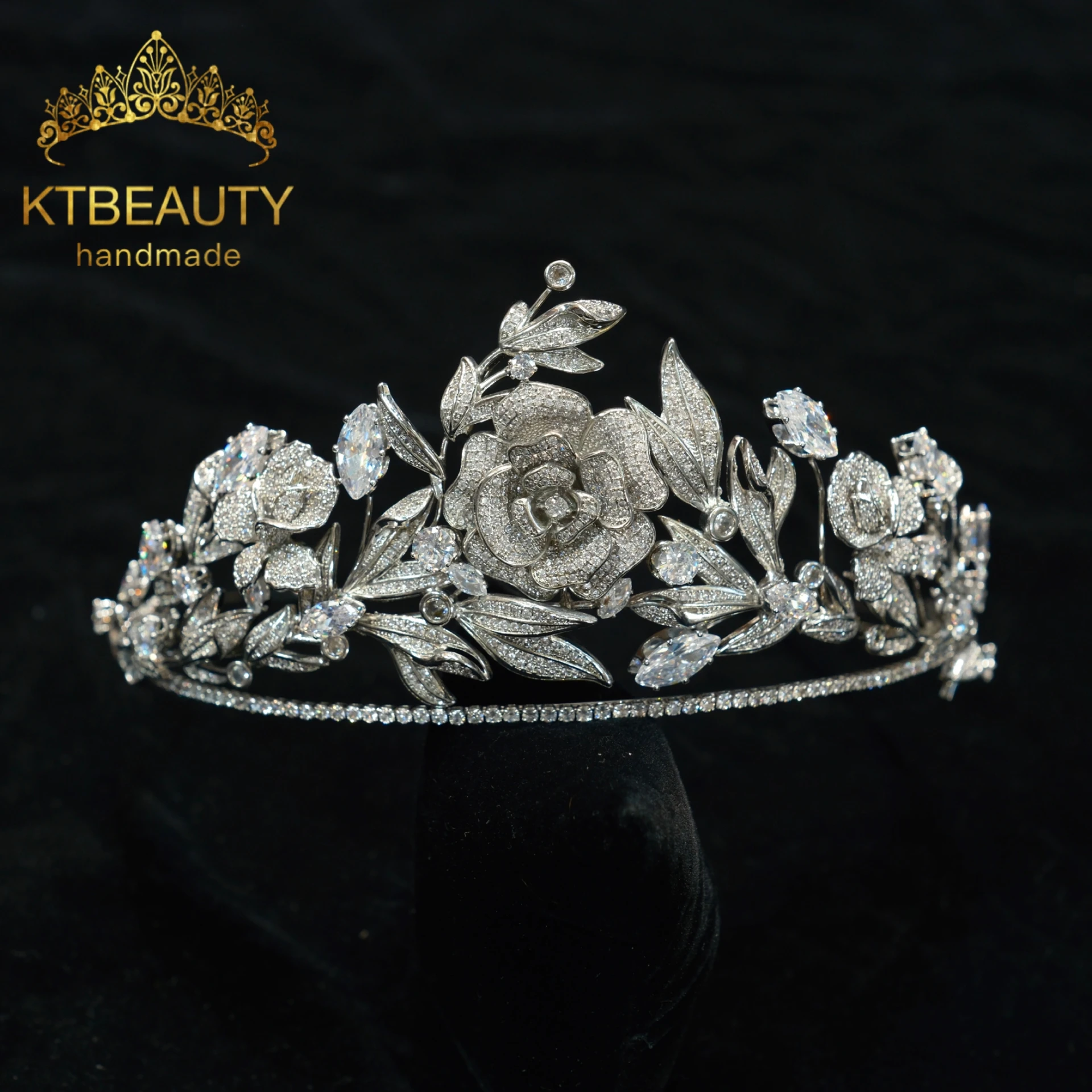 

Коронки Ktbeauty Bridal из медного сплава с цирконием и цветами, 2 дизайна, украшение для волос, аксессуар для женщин, модные популярные аксессуары для волос