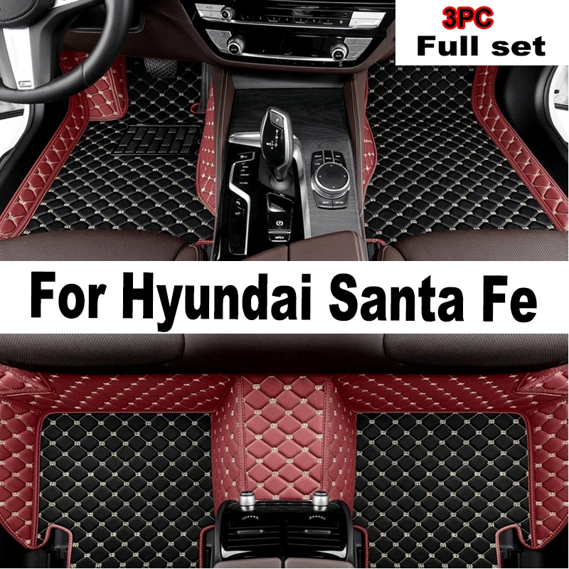 

Leather Car Floor Mats For Hyundai Santa Fe DM NC 2013~2018 7 Seater Waterproof Pads Car Mat Carpet Tapetes Para Car Accessories