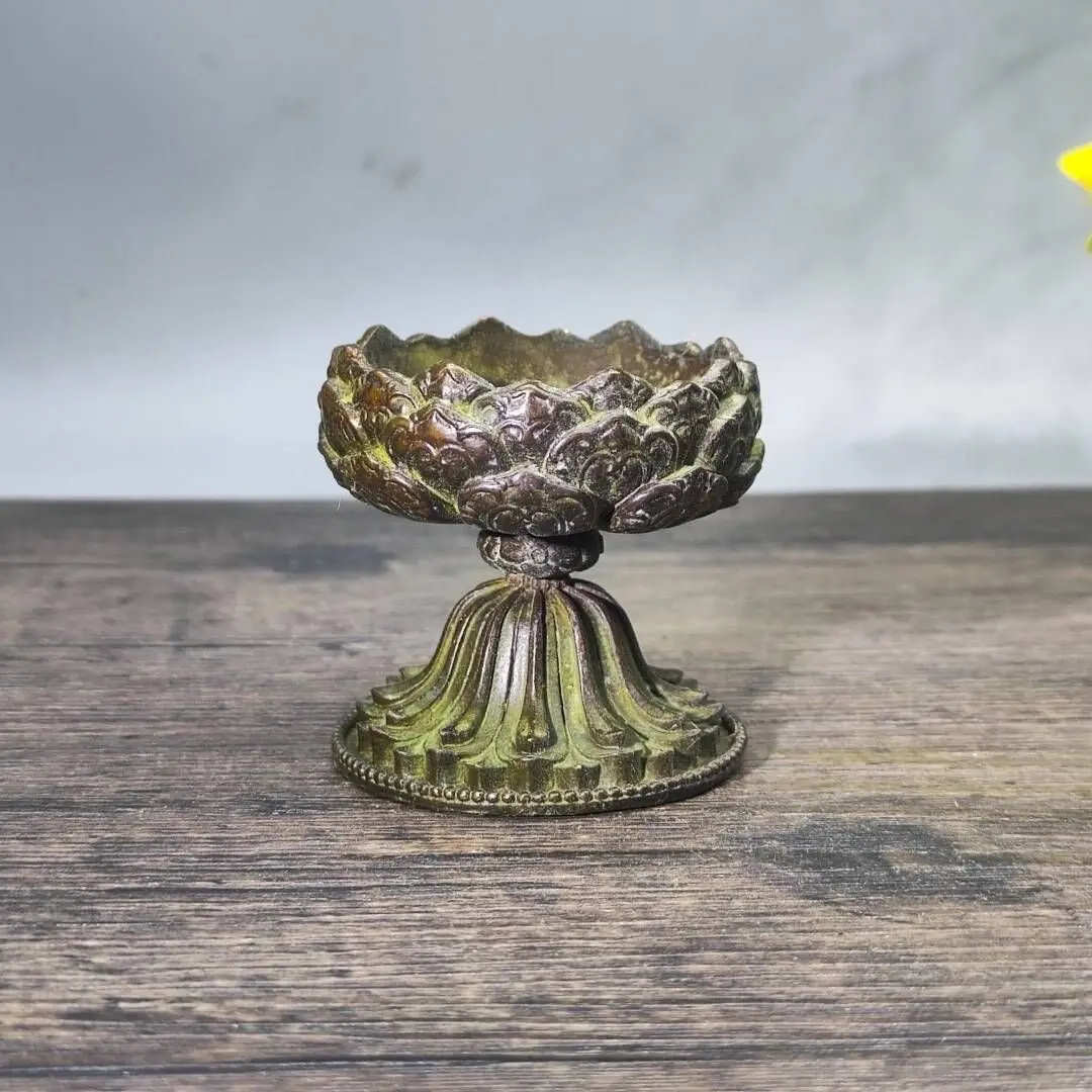 Retro lotus household candlestick alloy new lotus incense burner Baolian lamp ornament living room entrance handicraft ornament