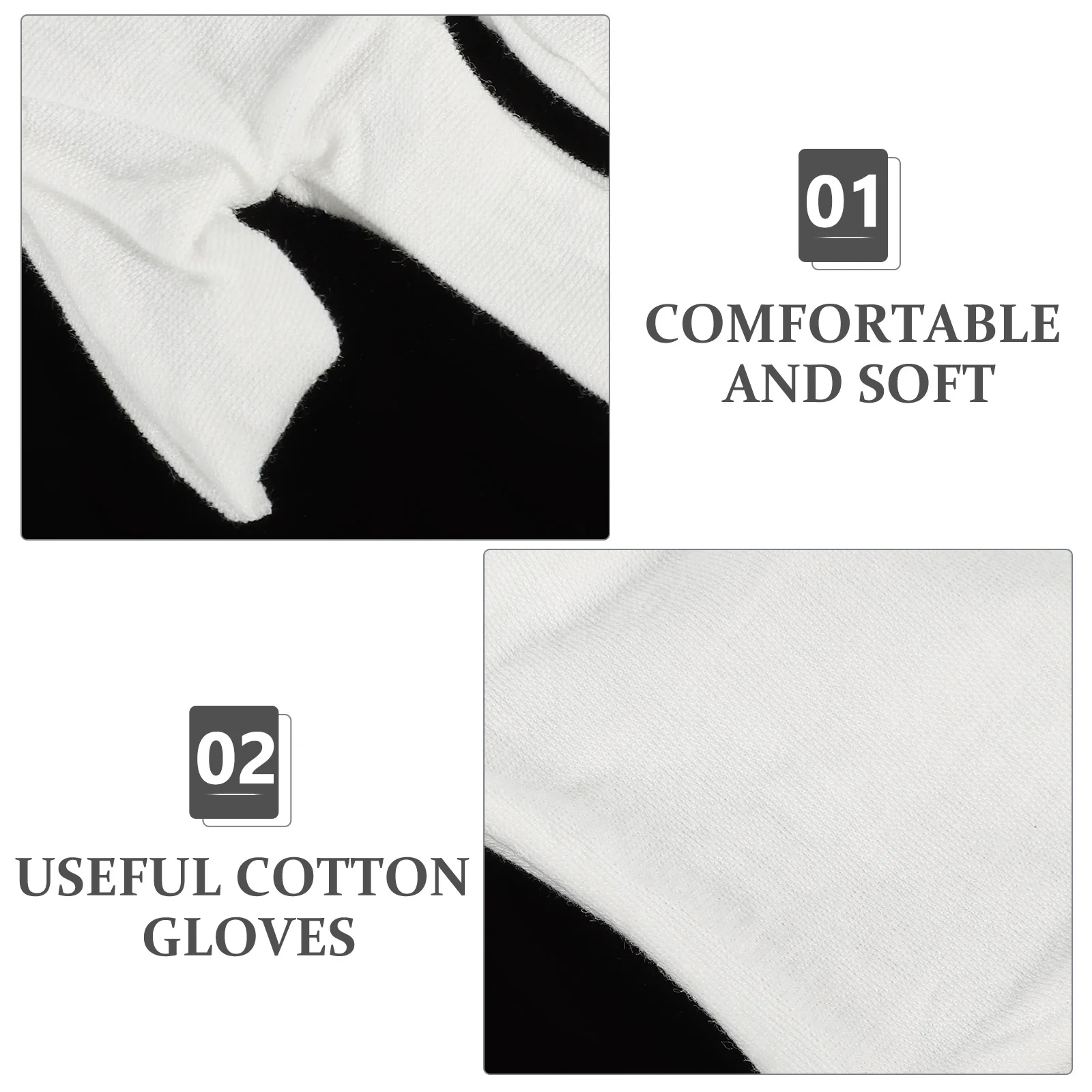 12 Pairs White Cotton Fingerless Gloves for Dry Hands Working Moisturizing Touch Screen Soft Breathable Labor Mitts