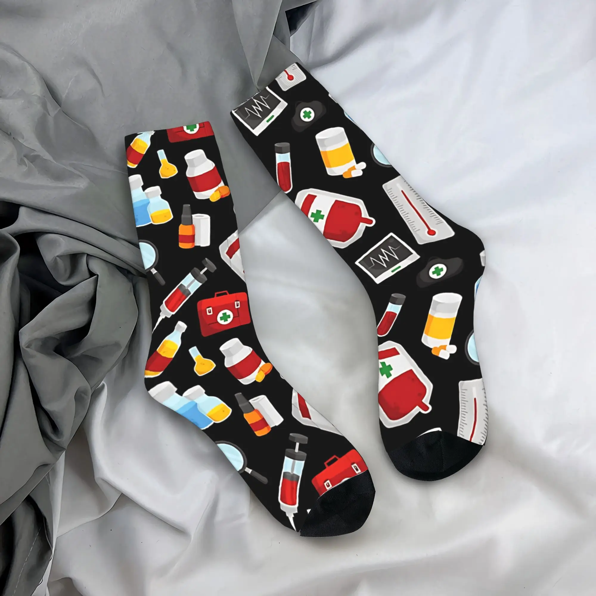 

Cascade of Pill Medical bottles Socks Pattern Stockings Anti Sweat Couple Socks Soft Winter Trendy Running Socks