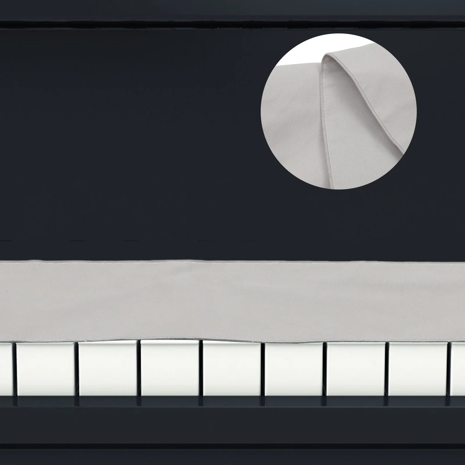 

Thickened Electric Keyboard Cover For 88 Keys Digital Piano Dustproof Protector Grey Universal Single Layer Fine Micro-Fleece