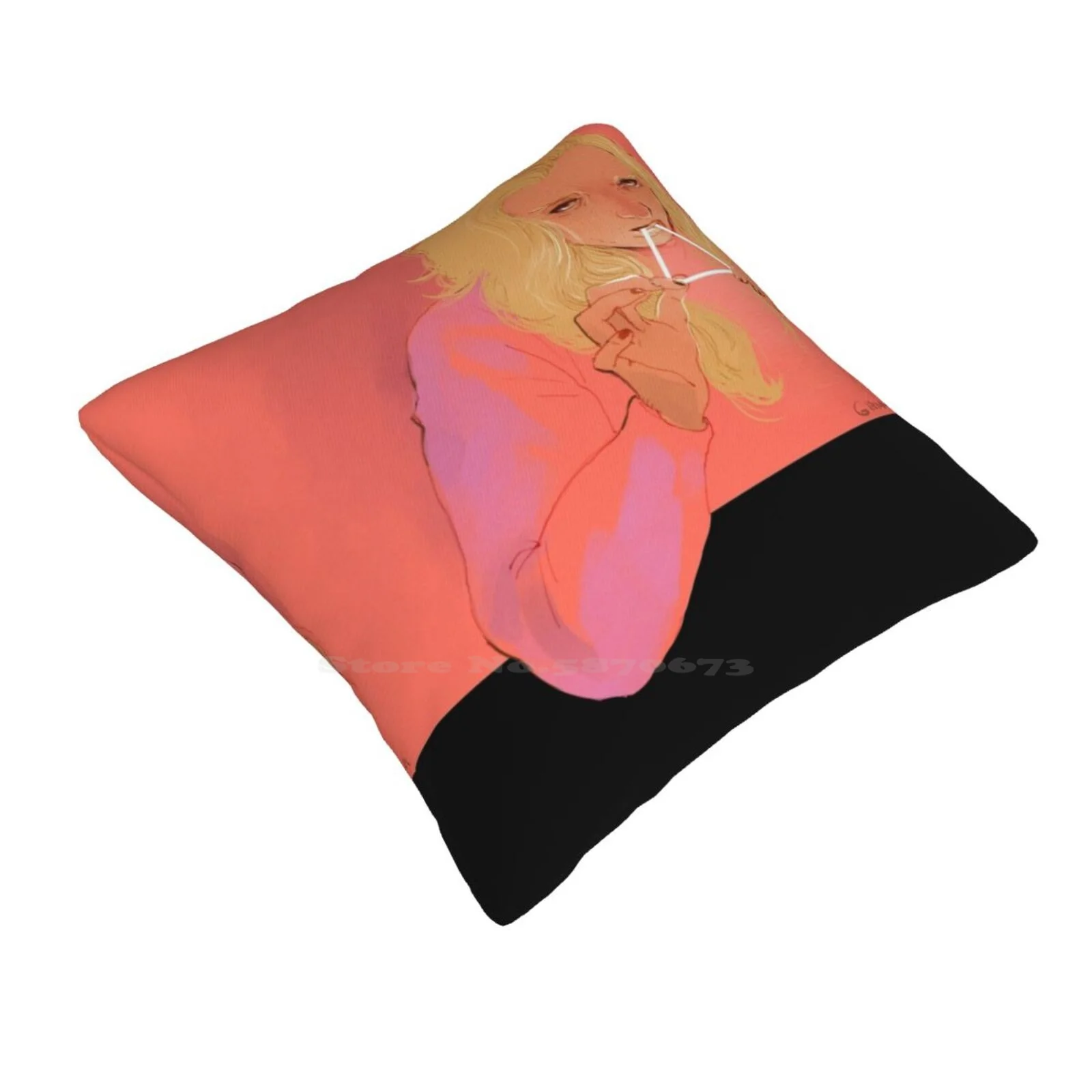 Triangle Eater Home Sofa Car Waist Throw Pillowcase Girl Triangle Surreal Psychedelic