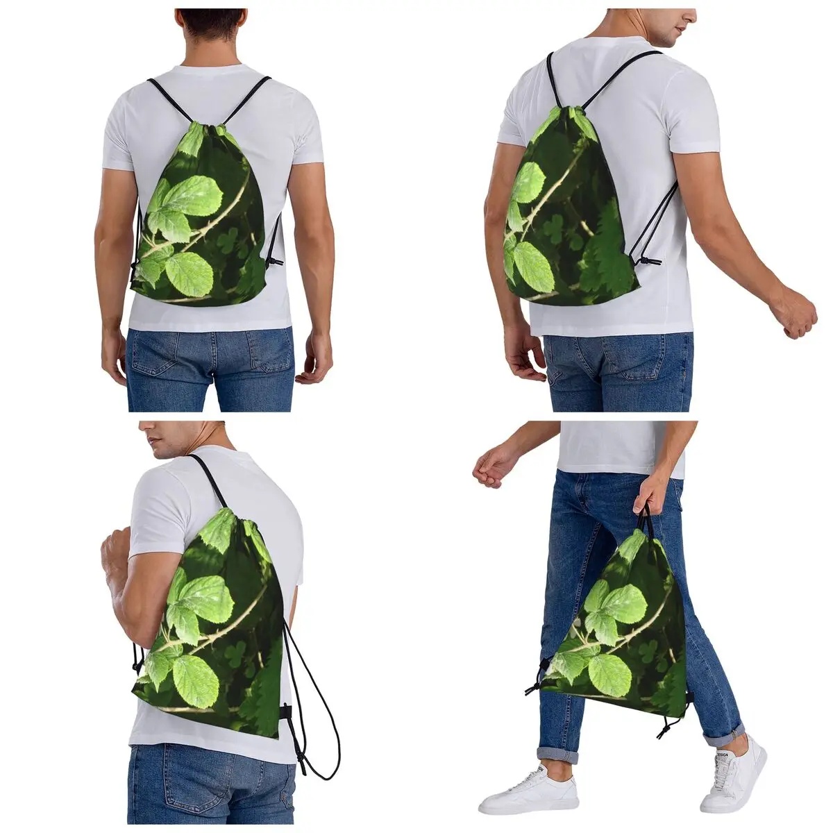 Spring, Green, Happy Time, Nature Backpacks Casual Drawstring Bags Sundries Bag Book Bags for Travel School
