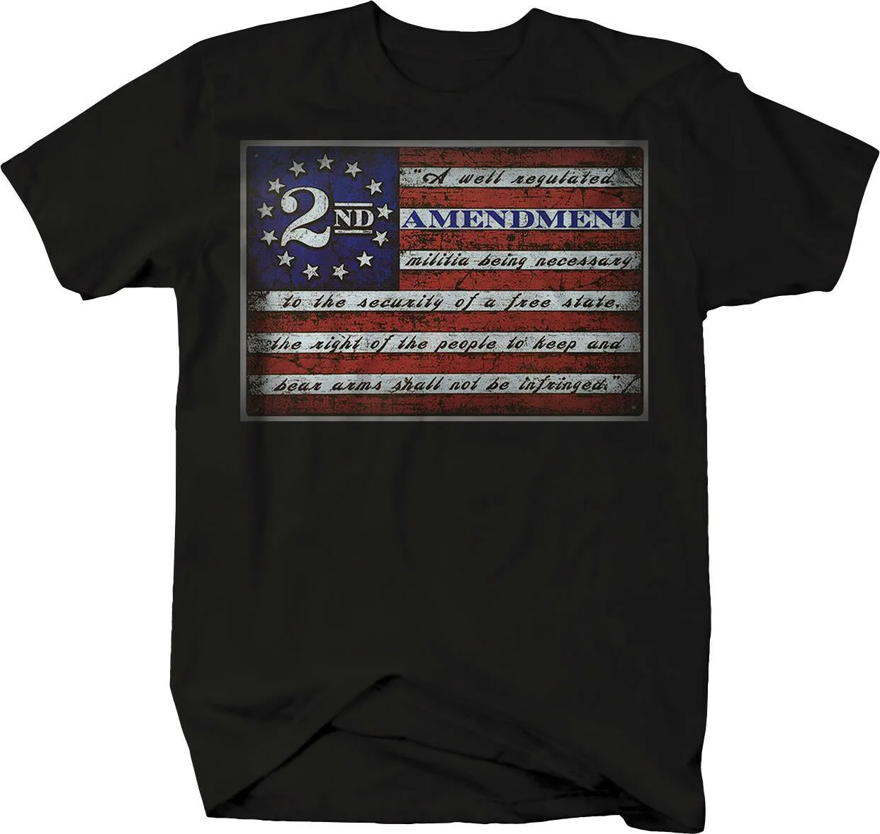 2nd Amendment American Flag Gun Rights T-Shirt. Summer Cotton Short Sleeve O-Neck Men's T Shirt New Gift S-3XL