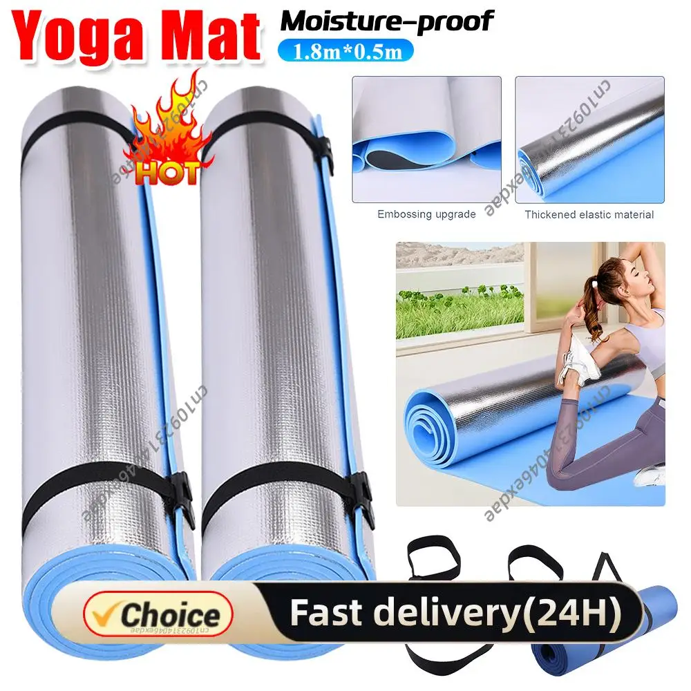 Esterilla de Yoga Impermeable con Membrana de Aluminio, Esterilla de Ejercicio Engrosada, Esterilla Portátil Multifuncional para Camping y Picnic, Ideal para Ejercicio Físico