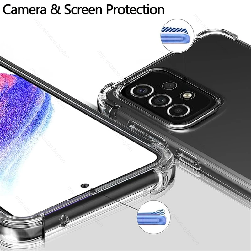 Sumsung A 13 23 33 53 Case Clear Airbag Shockproof Coque For Samsung Galaxy A13 A23 A33 A53 A73 5G Soft Silicone Protect Fundas