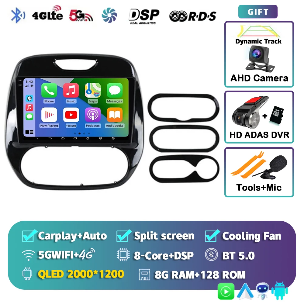 Android 15 Autoradio Voor Renault Kaptur Captur Clio Samsung QM3 2013 2014 2015 2016 Draadloze Carplay multimedia Android Auto 4G