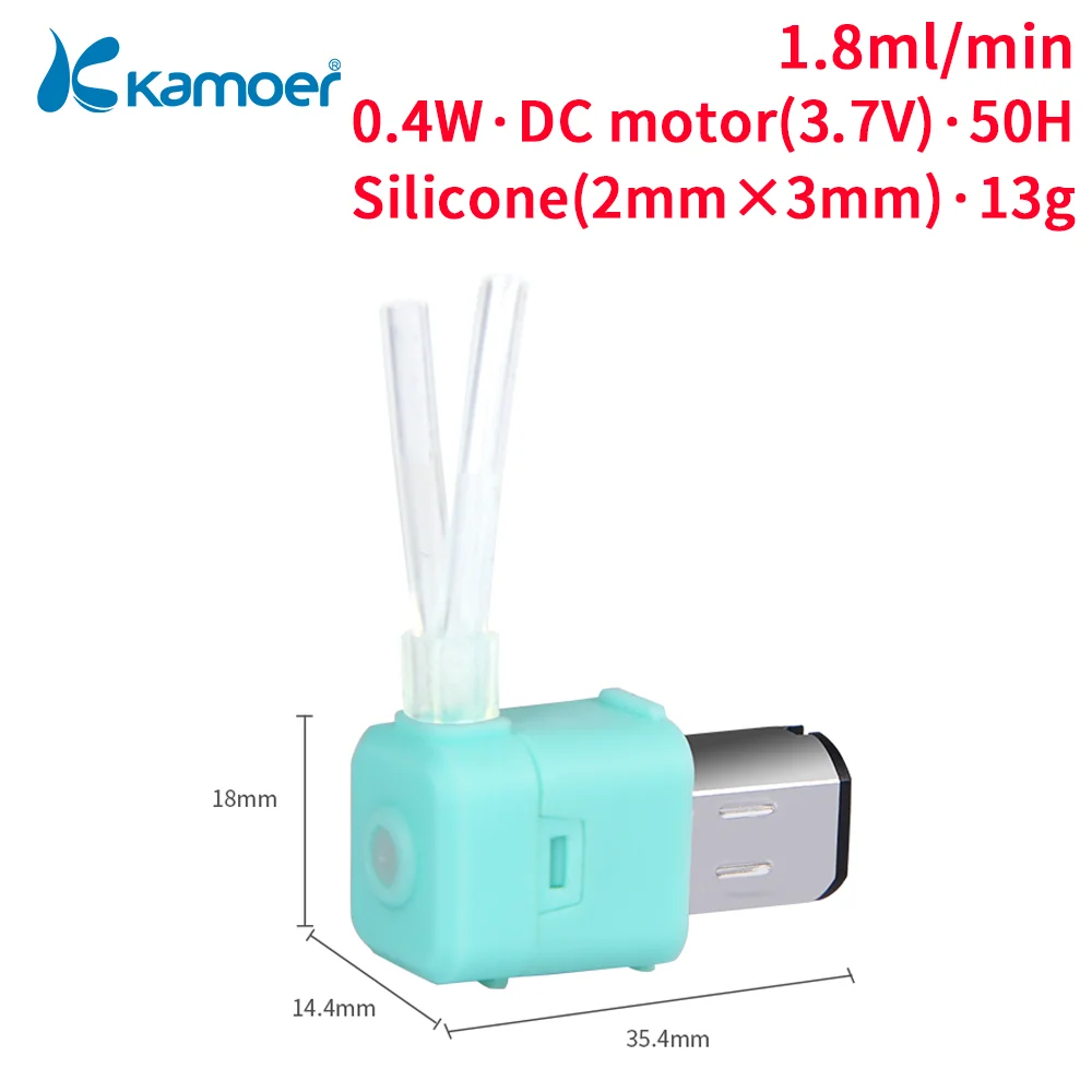 Kamoer 1.8ml/min KMPP Peristaltic Pump 3.7V Low Flow Self-priming Pump Low Pressure Dosing Pump for Lab and Medical Field