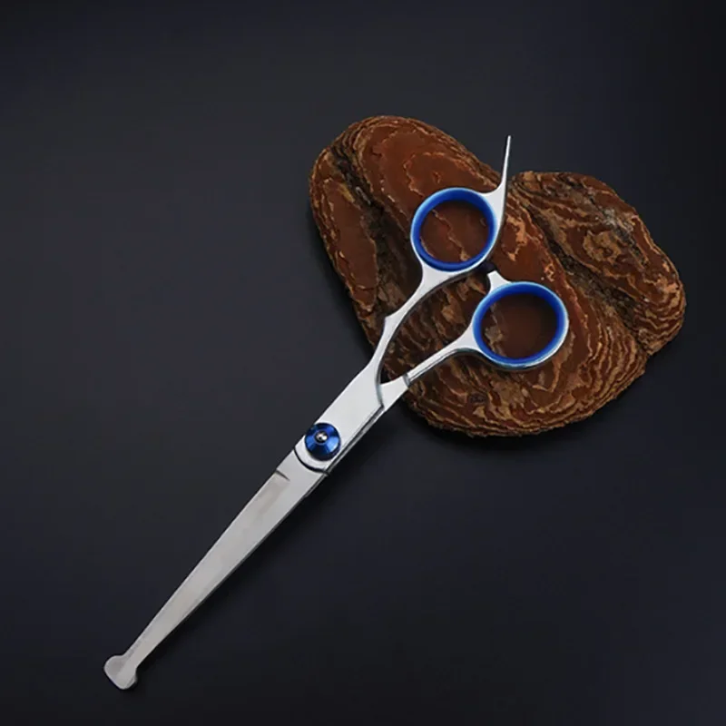 Pet Grooming Curved Scissors Dog Hair Trimming Shaving Scissors Cat Teddy Shearing Dental Hairdressing Tools Straight Cut