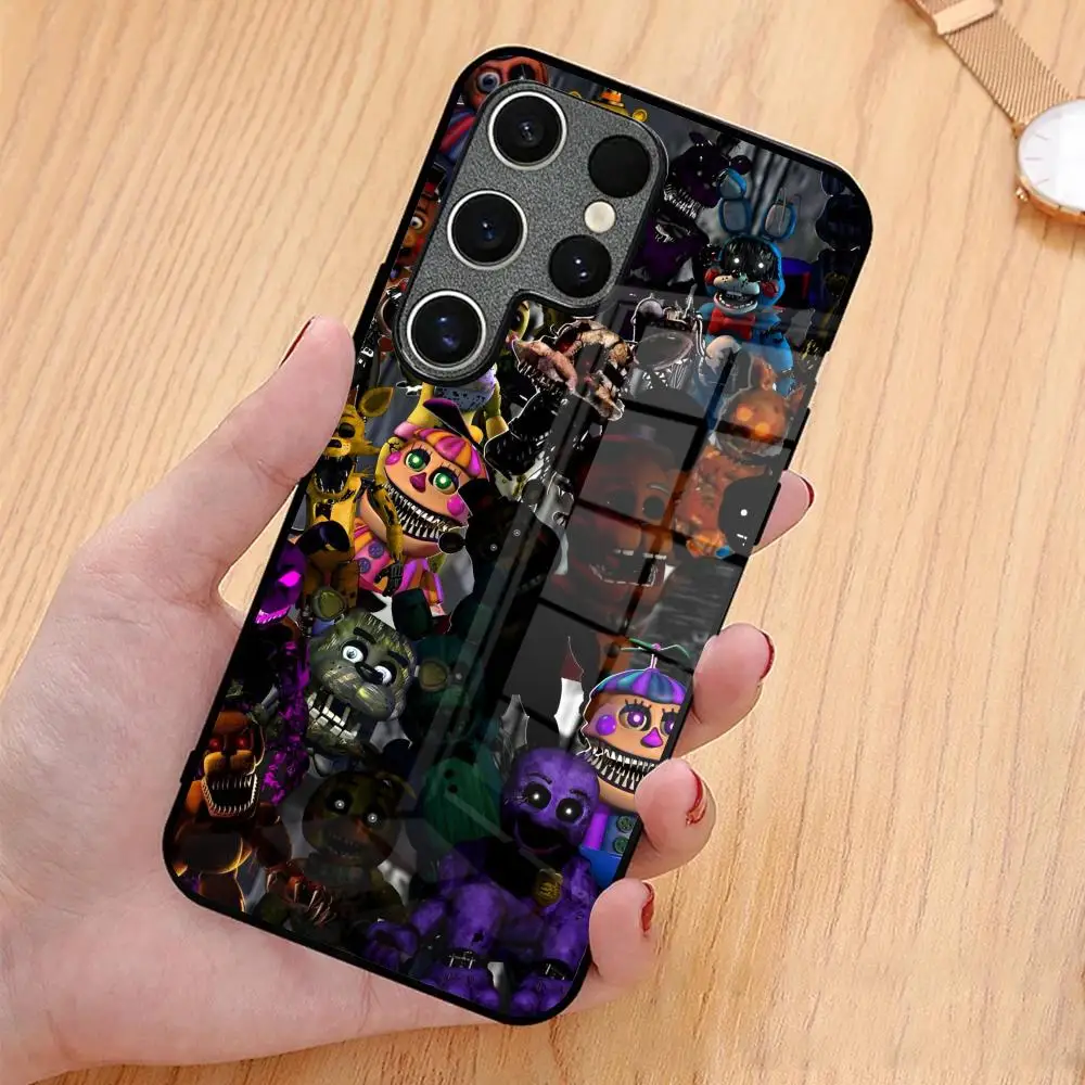 Fnaf Five-nights-At F-Freddys MAISTO Mouse Pad Glass Phone Case For Samsung Galaxy A15 A25 A35 A55 A14 A54 A13 A33 A53 A51 A05 A