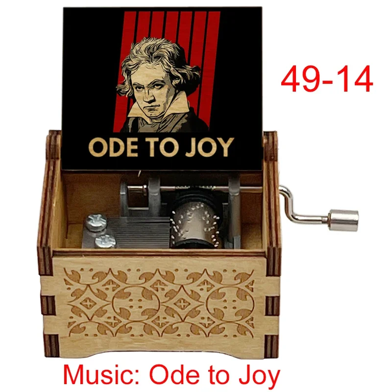 Ode To Joy Wooden Music Boxes Handed Ode an Die Freude Musical Theme DIY Movement Cute Happy Birthday Gifts Handmade Ornaments