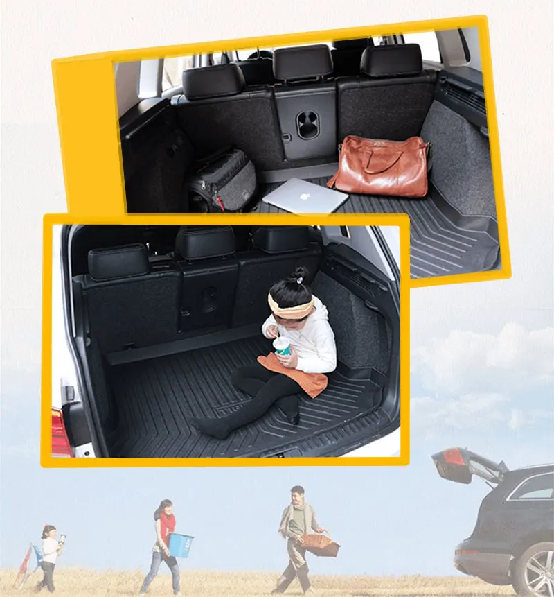 Specialized Car Floor Mat For Renault Captur 15-19 Rear HD TPO Trunk Cargo Liner All Weather Protection Carpet Auto Accessories