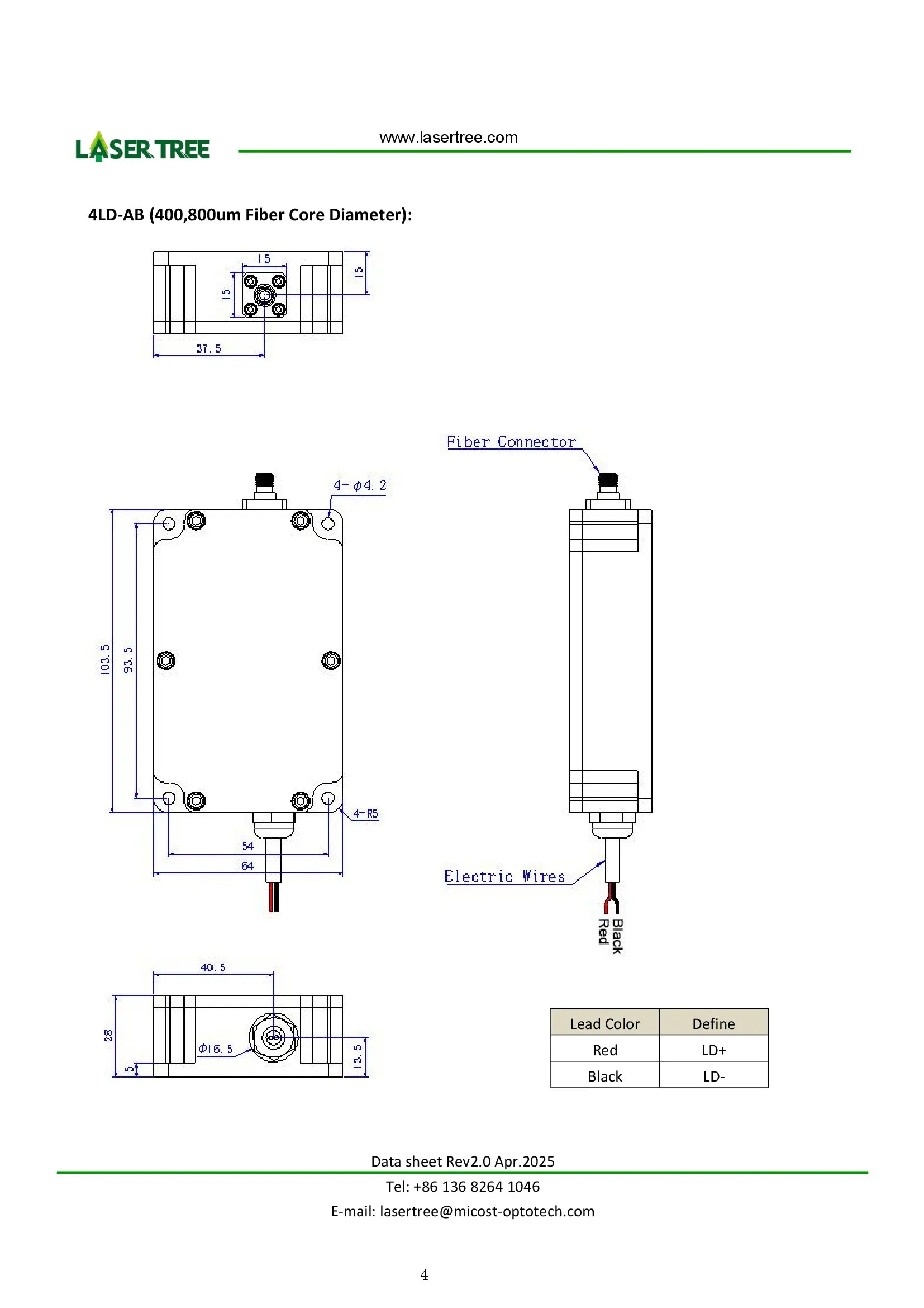 شجرة ليزر 470 نانومتر 15 وات ليزر مقترن من الألياف 50um 60um 100um 200um 400um 800um ليزر ديود أزرق من الألياف