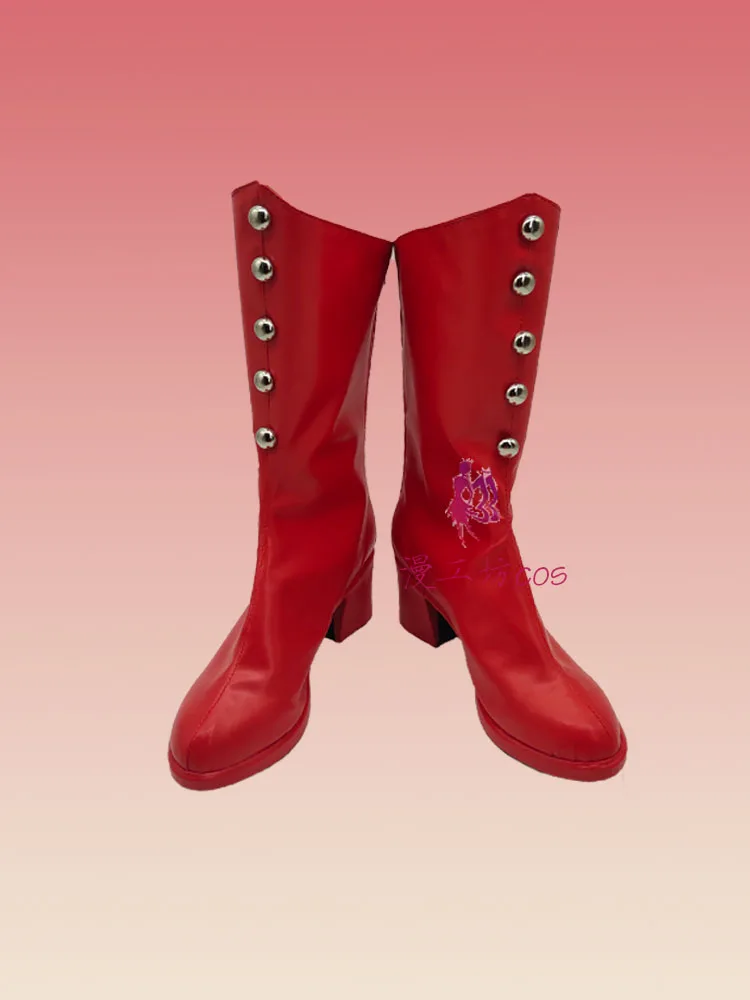 Anime Character Mother of Ultra Cosplay Shoes Red Handmade Boots Faux Leather Boots Carnival Party Halloween Boots