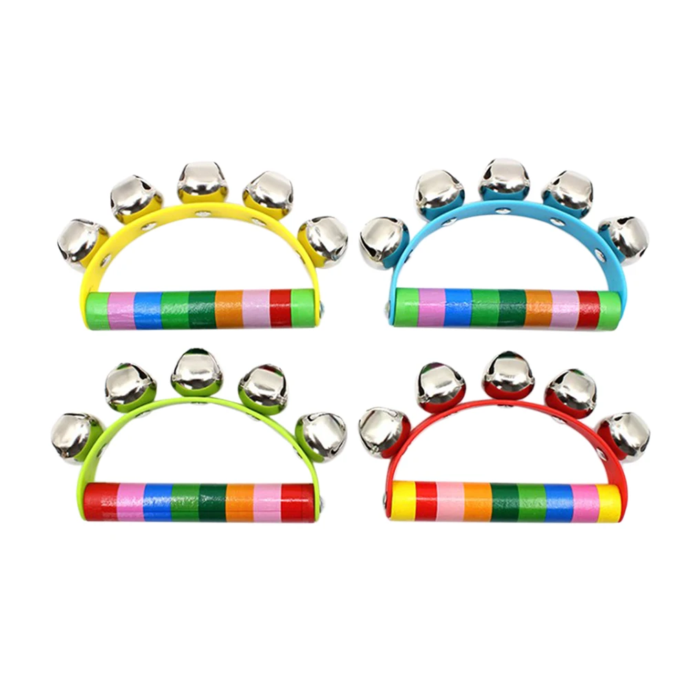4 Pcs Toys for Kids Hand Bell Jingle Bells Educational Stainless Steel Music Instrument Baby