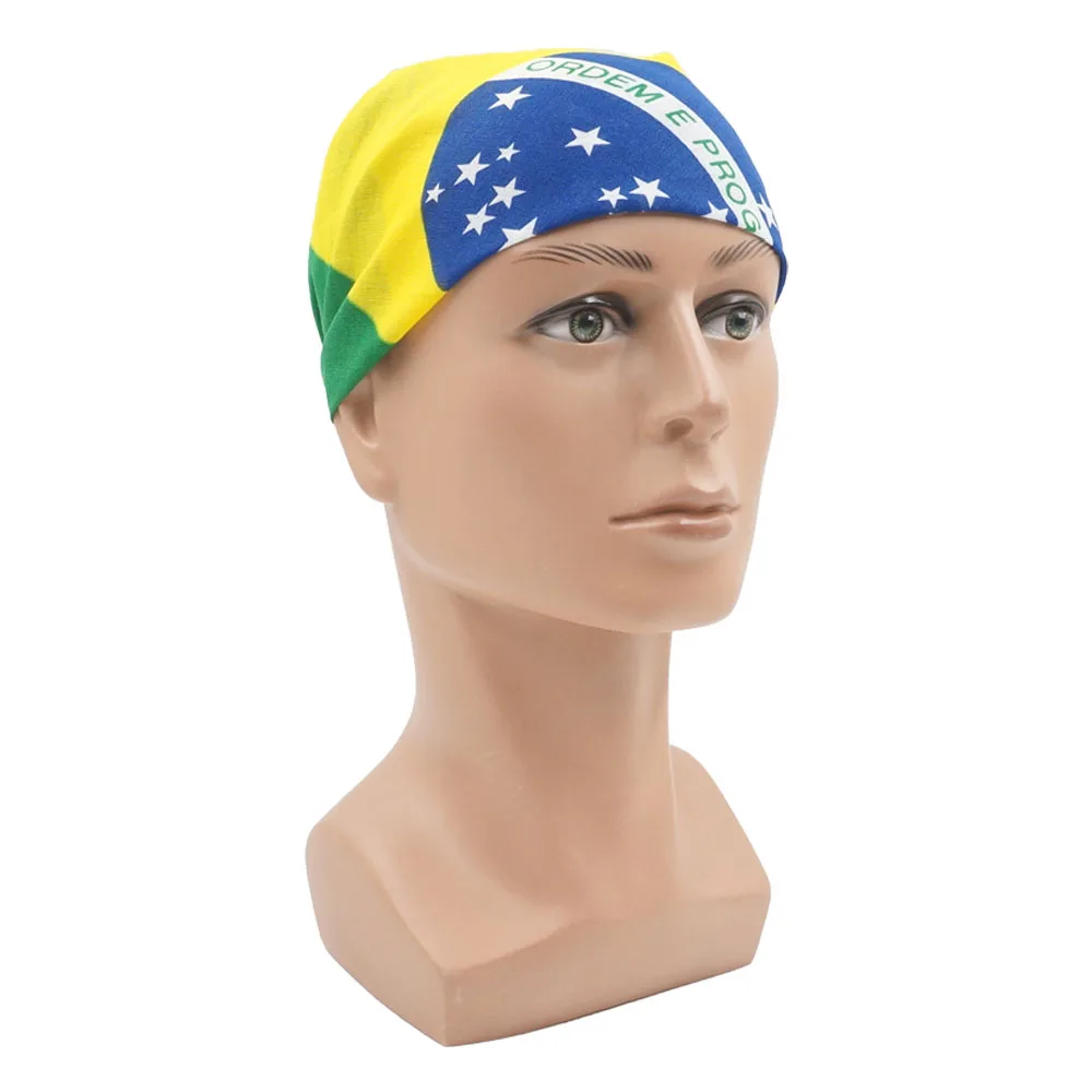 100% Cotton Flag of Brazil Bandana Women Running Cycling Headwear Brazilian Flag Kerchief Men Hip Hop Headwrap Face Cover Mask