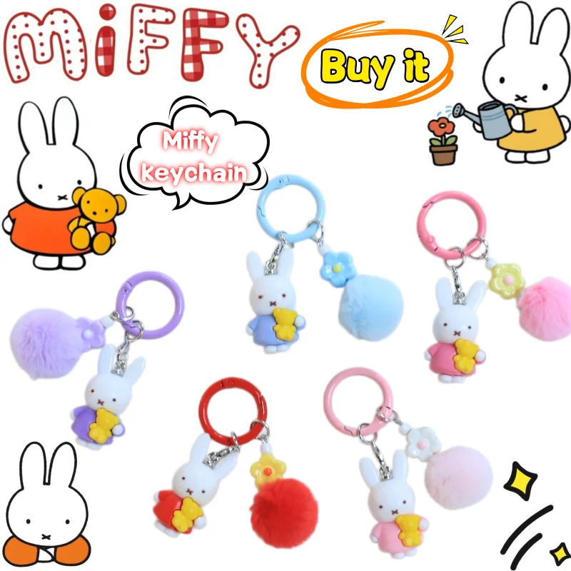 

Miffy Key Chain High Color Value Doll Doll Girl's Heart Sweet Beautiful Cute Men's and Women's Bag Key Pendant Birthday Gift