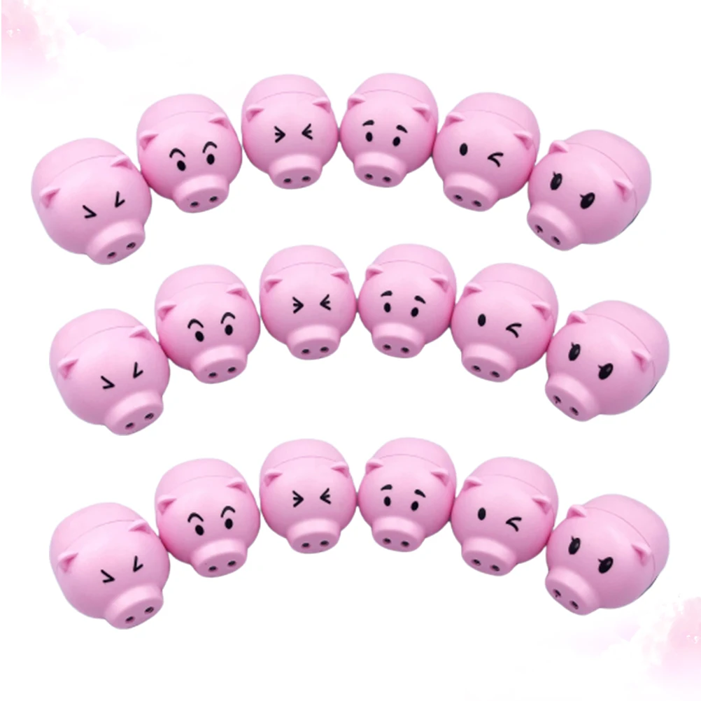 18 pçs mini porco puxar para trás carro brilhante design dos desenhos animados para crianças inércia veículo festa favores presente mão olho coordenação desenvolvimento