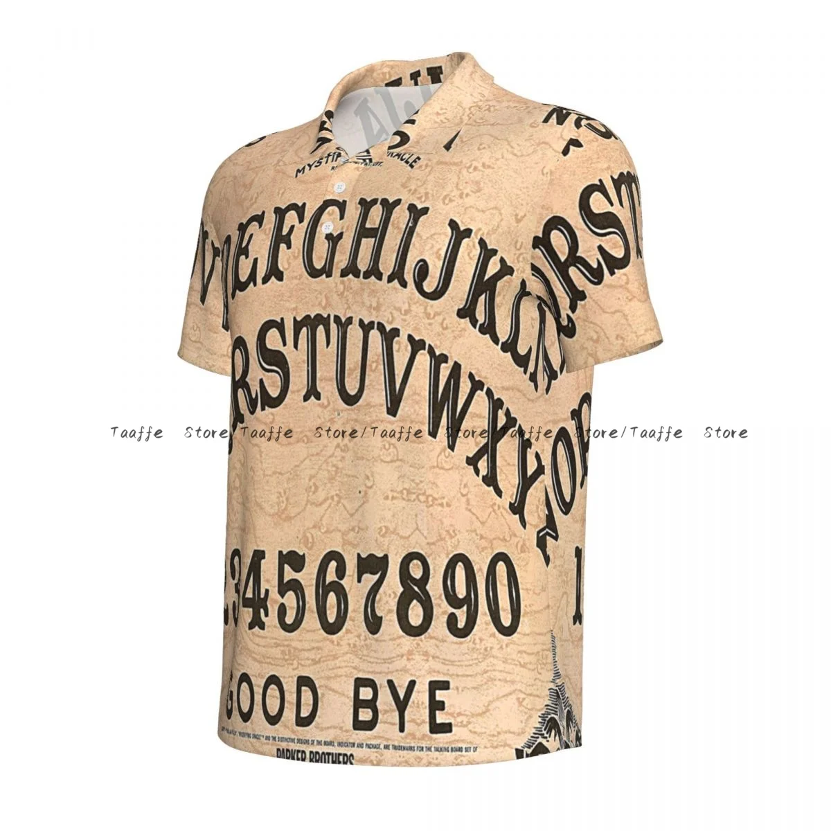 Ouija Board Spirits Print Polo Shirt Men Summer Shorts Sleeve Men Tee Shirt