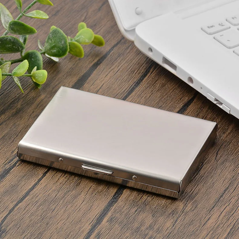 Rfid Kreditkartenetui Herren Minimalistisches Portemonnaie Aluminium Bankkartenetui mit Geldscheinklammer Designer Porte Carte – Detail 9