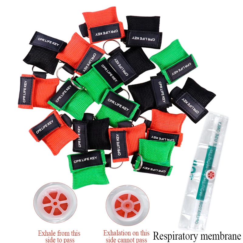 10/20/30/50P Professional CPR Face Shield Mask Tools Keychain Emergency Resuscitator Mask Breath Care First Aid Outdoor Rescue
