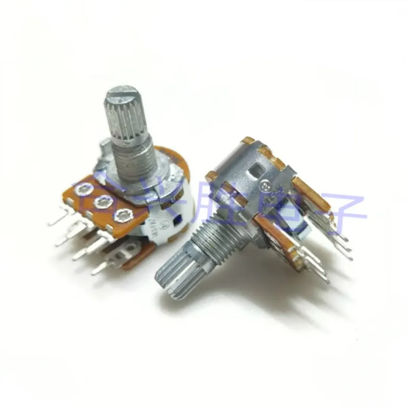 1 Piece 16 Type Dual Power Amplifier Audio Volume Potentiometer B1K B5K B10K B20K B50K B100K A10K Flower Shaft Length 15MM