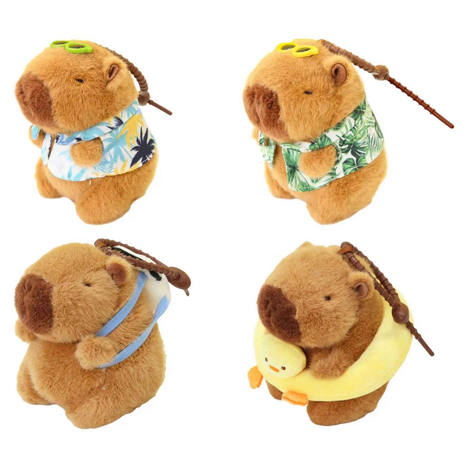 Capybara Plush Toy Keychain Bag Pendant Comfortable Collectible Plush Capybara Doll for Teens Adults Kids Gifts Kids Room Decor