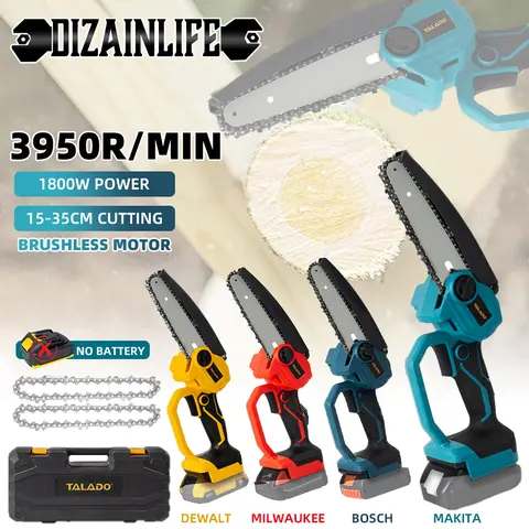 6 인치 미니 전기 톱 무선 목공 휴대용 전기 톱 절단 전동 공구 Makita/Dewalt/Milwaukee/Bosch 18V 배터리에 적합