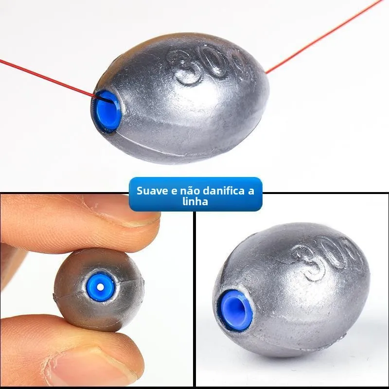 100 Peças Chumbadas de Pesca Ocas com Núcleo de Chumbo, Formato Oliva, para Baitcasting, Revestidas em Plástico, Preço de Loja