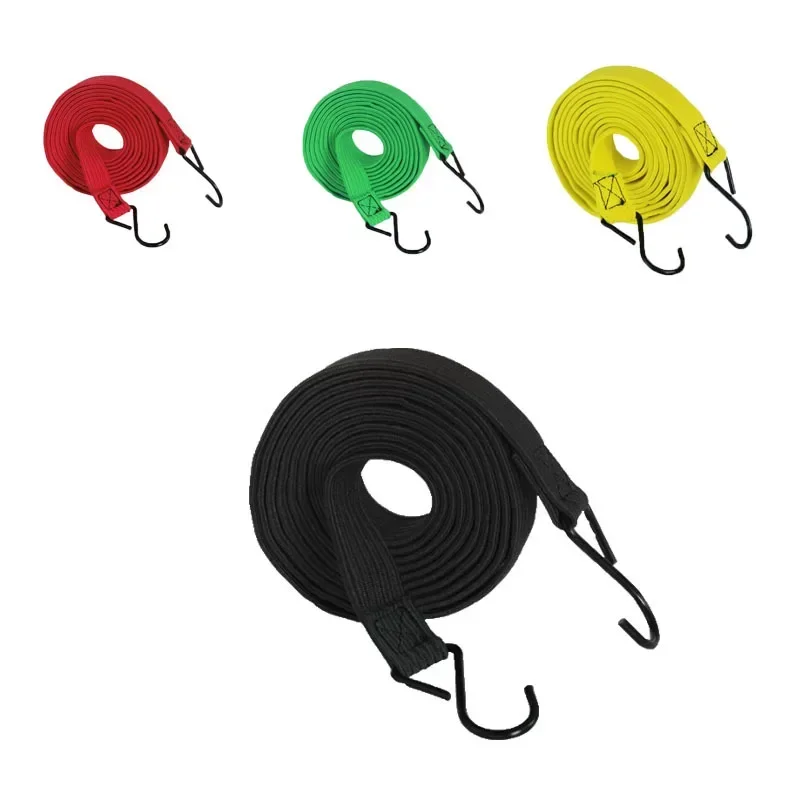 1.8meters Elastic Rubber Luggage Rope Cord Hooks Bikes Rope Tie Luggage Roof Rack Strap Fixed Band Hook Bicycle Moto Accessory