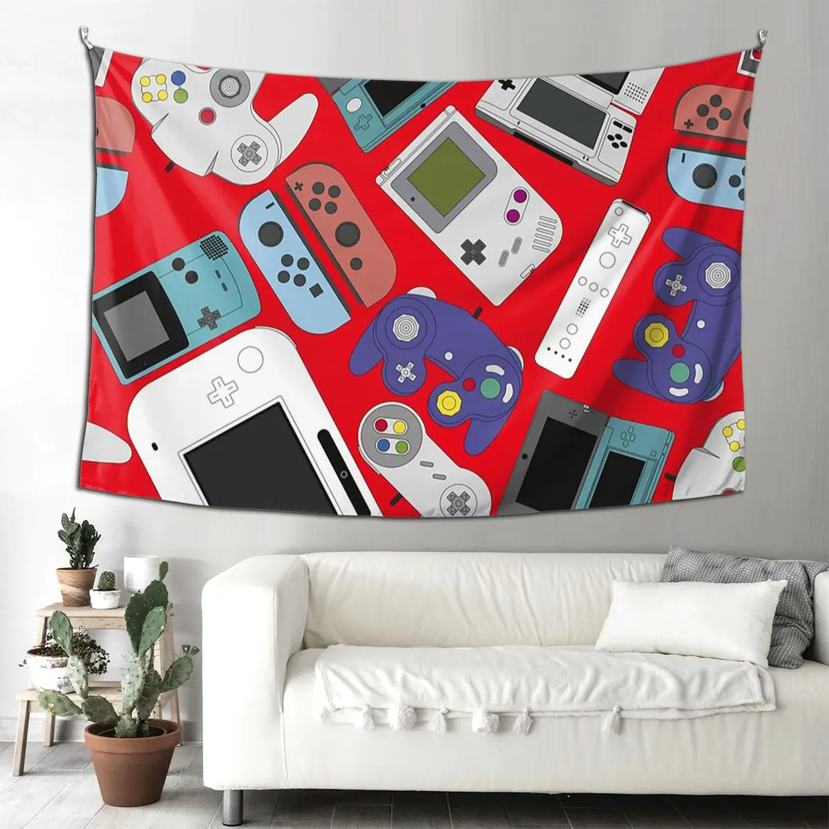 

Game Controllers Nintendo Tapestry Hippie Wall Hanging Aesthetic Home Decoration Tapestries for Living Room Bedroom Dorm Room