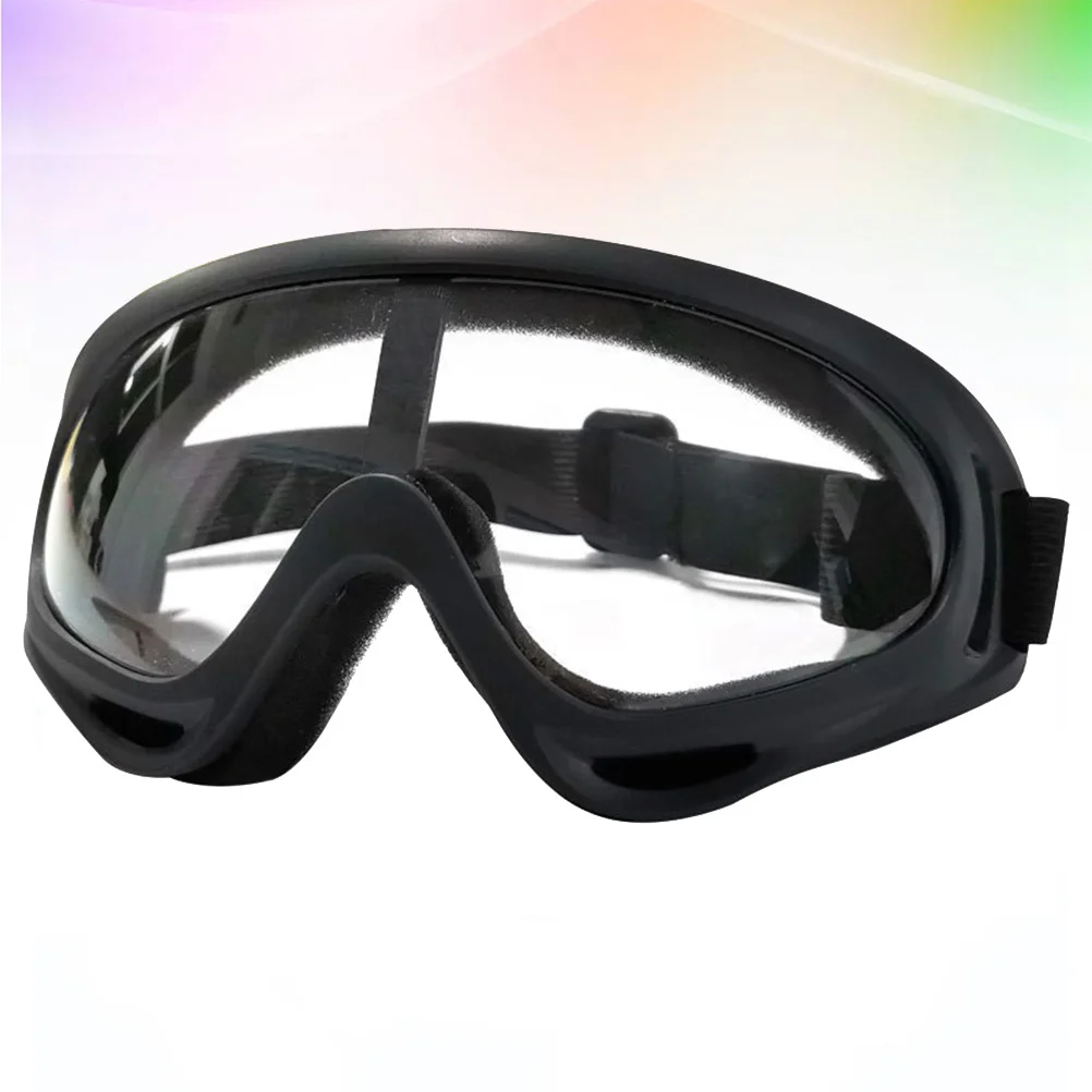 Men Women Safety Goggles Protective Anti-Fog Anti-Droplets Transparent Large Frame Adjustable Elastic Band Dustproof Riding