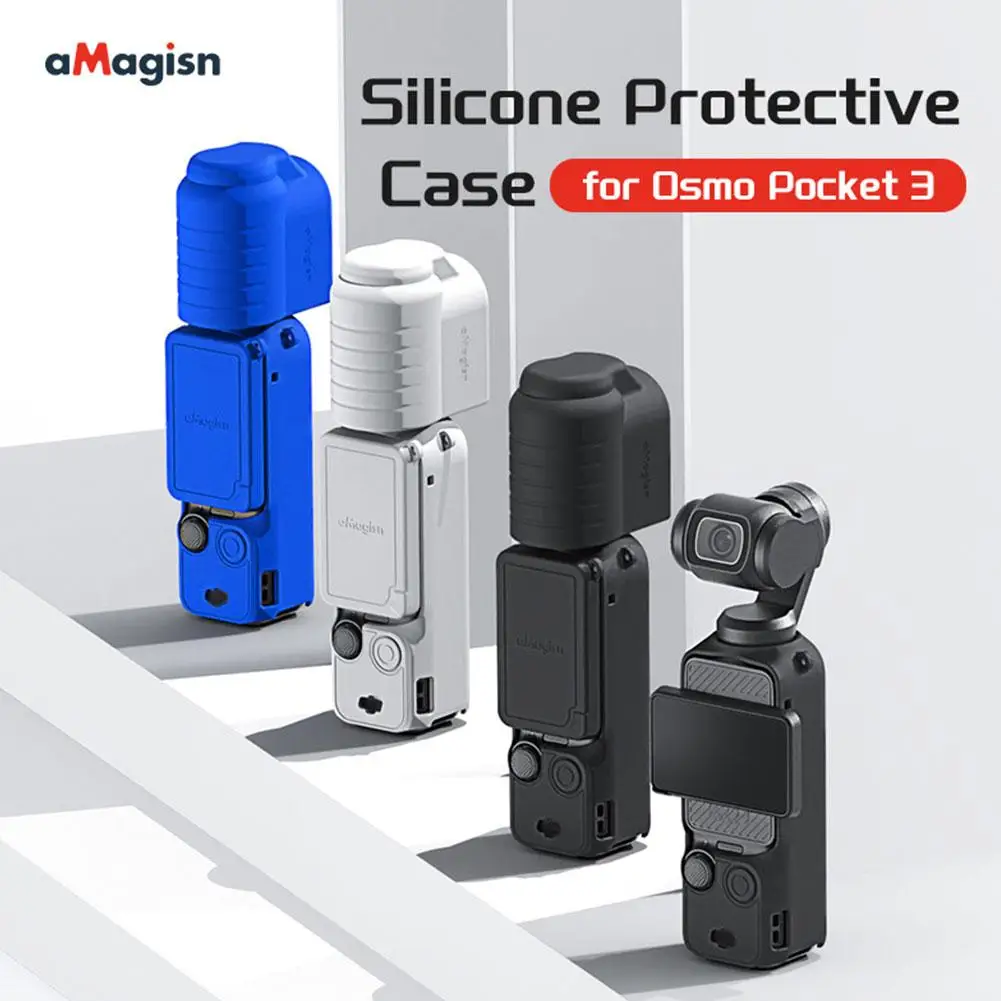 Silicone Protective Case Set For DJI OSMO Pocket 3 Screen Lens Protection Cover with Anti-lost Rope Camera Accessories