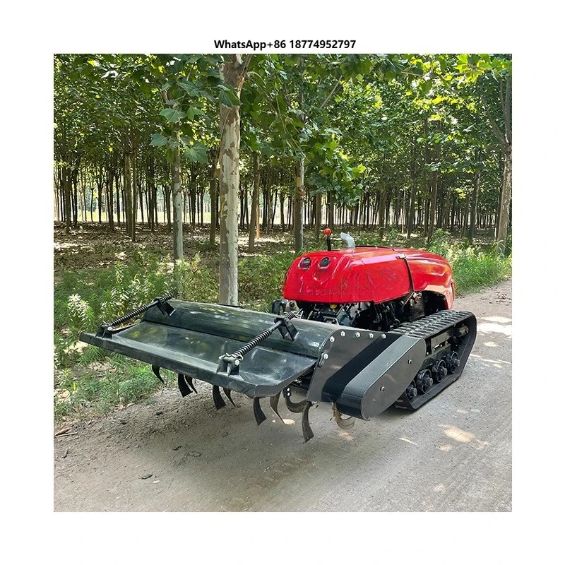 Industrial Grade 24V Remote-Controlled Excavator Lawn Mower 420cc Engine 1600W Flail Mower Forestry Mulcher for Grass Cutting