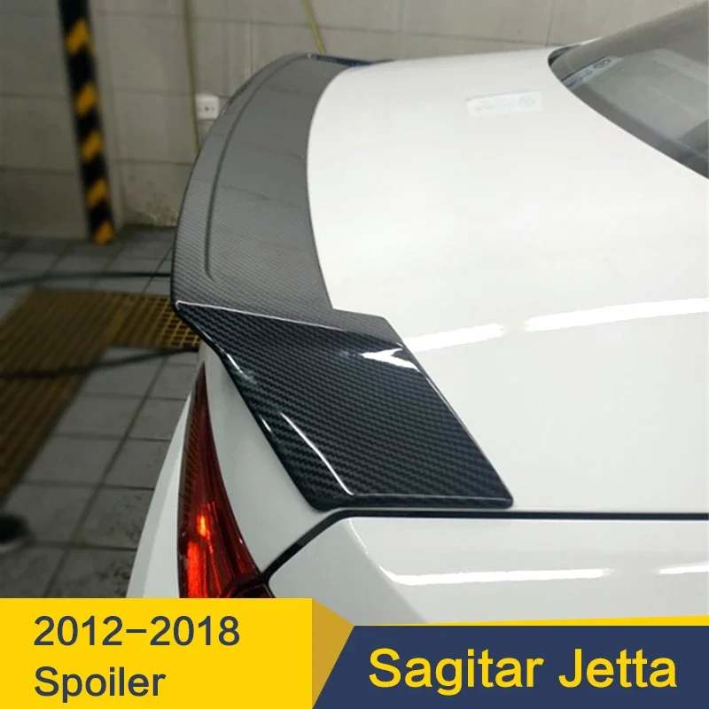 Car Trunk Spoiler Carbon Fiber FRP Auto Rear Trunk Wing Refit Accessories Spoiler For Volkswagen Sagitar Jetta 2012 - 2018