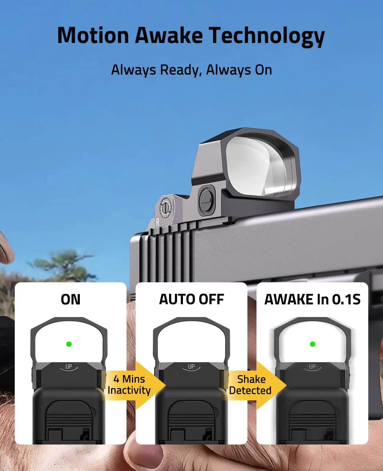 

CVLIFE 6 MOA Green Dot Sight for Pistol Handgun Open Reflex Optics Scope with Adapter for 21MM Picatinny for Hunting Outdoor