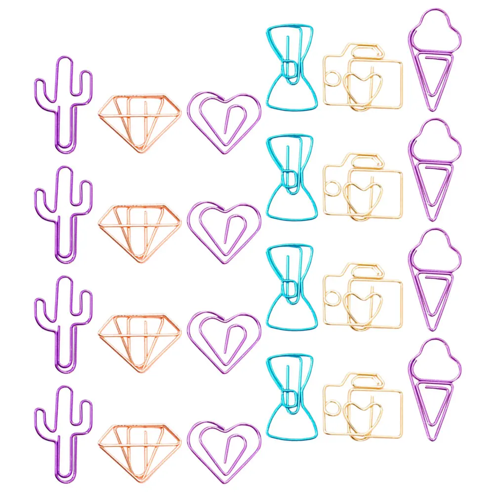 60Pcs Hollow-Out Paper Clips Exquisite Shaped Paper Clips Reliable Clamping for Files Papers Letters Metal Document Organizers