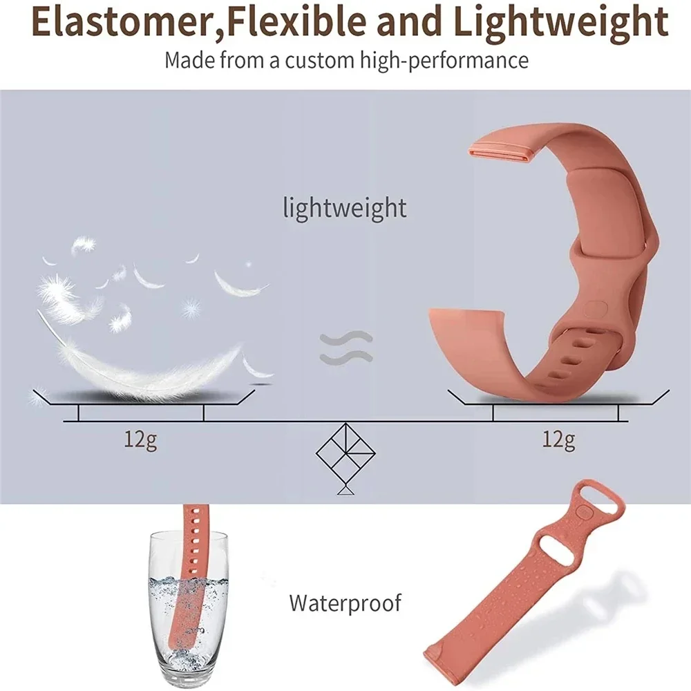 Силиконовый ремешок для Fitbit Versa 3 и Sense, оригинальные ремешки, мягкий дышащий браслет для Versa 4 Sense 2, водонепроницаемый ремешок для часов, новый