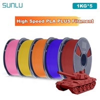 SUNLU 5KG High Speed PLA PLUS Filament 1.75mm 1kg Spool Neatly Wound PLA 3D Printer Filament Fit Most FDM 3D Printers