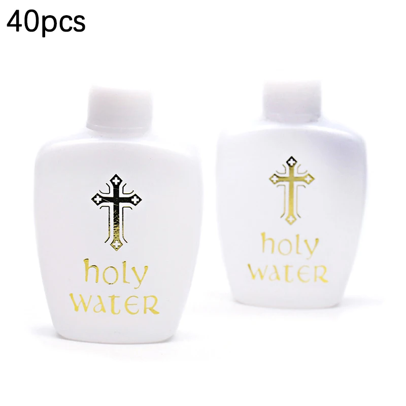 Y40Pcs 60ml Creative Jesus Cross Pattern Holy Water Bottle Sturdy Portable Durable Premium Church Holy Water Bottle