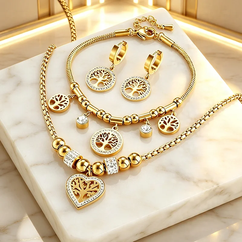 Minimalist Retro Multi-layer Chain Necklace Bracelet Set