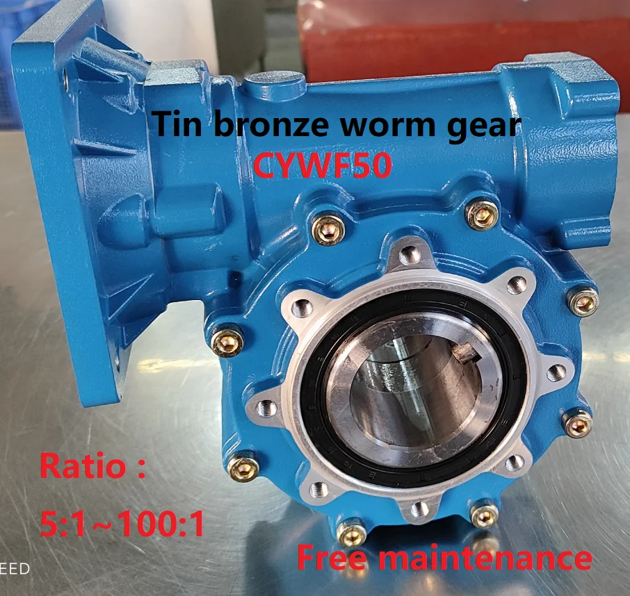 

CYAutoman Large Output hole Speed Reducer Gear Worm Gearbox CYWF50 Input 22 Output 50mm Ratio 5:1/100:1 Worm Gear NW 8Kgs
