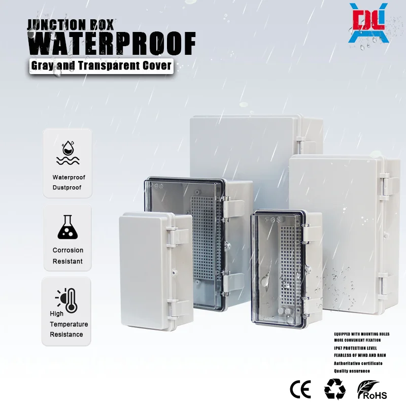IP66 Waterproof Electrical Distribution Box with Transparent Cover Circuit Breaker Switch Case over Size Protection for Electric