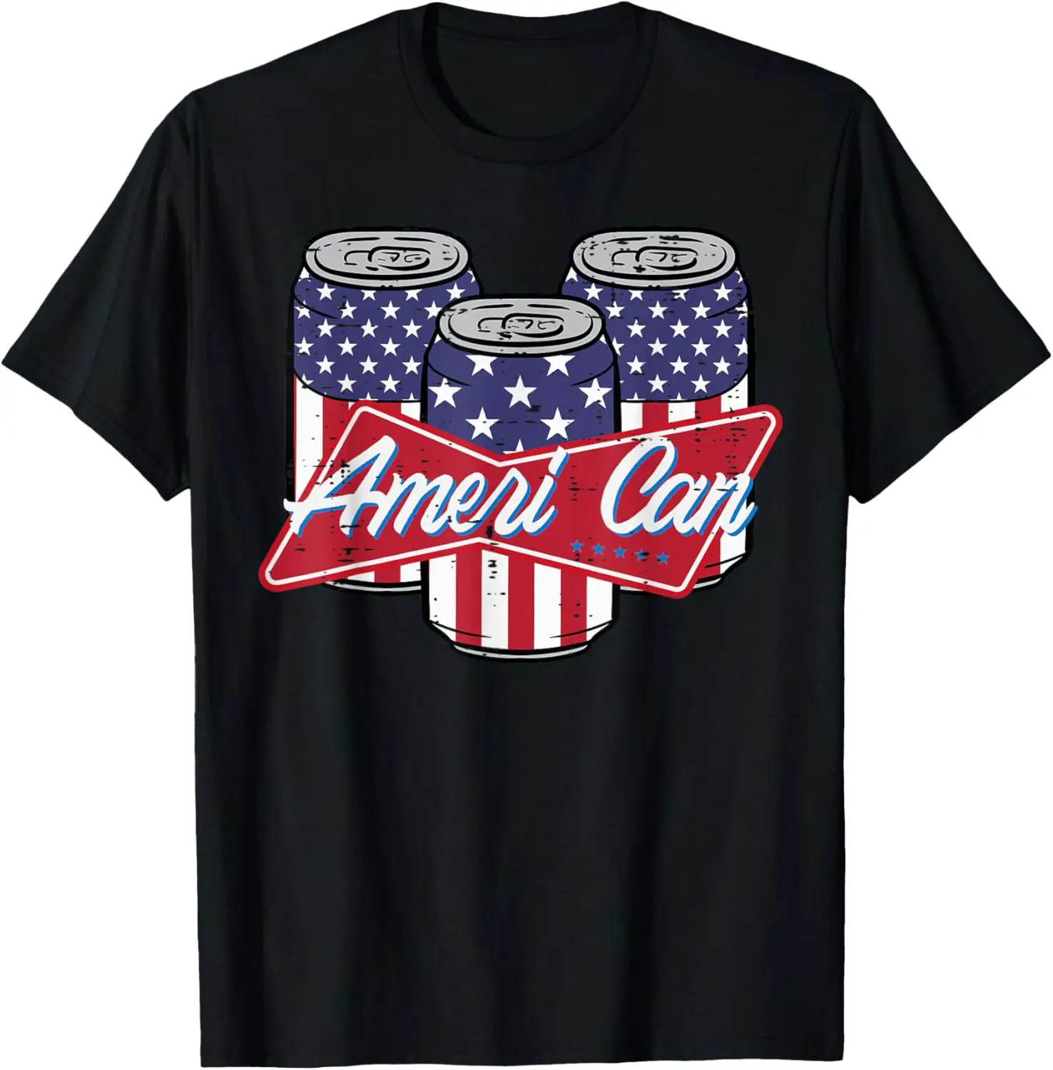 4th July Ameri Can Flag Funny Independence Patriotic Dad Men T-Shirt