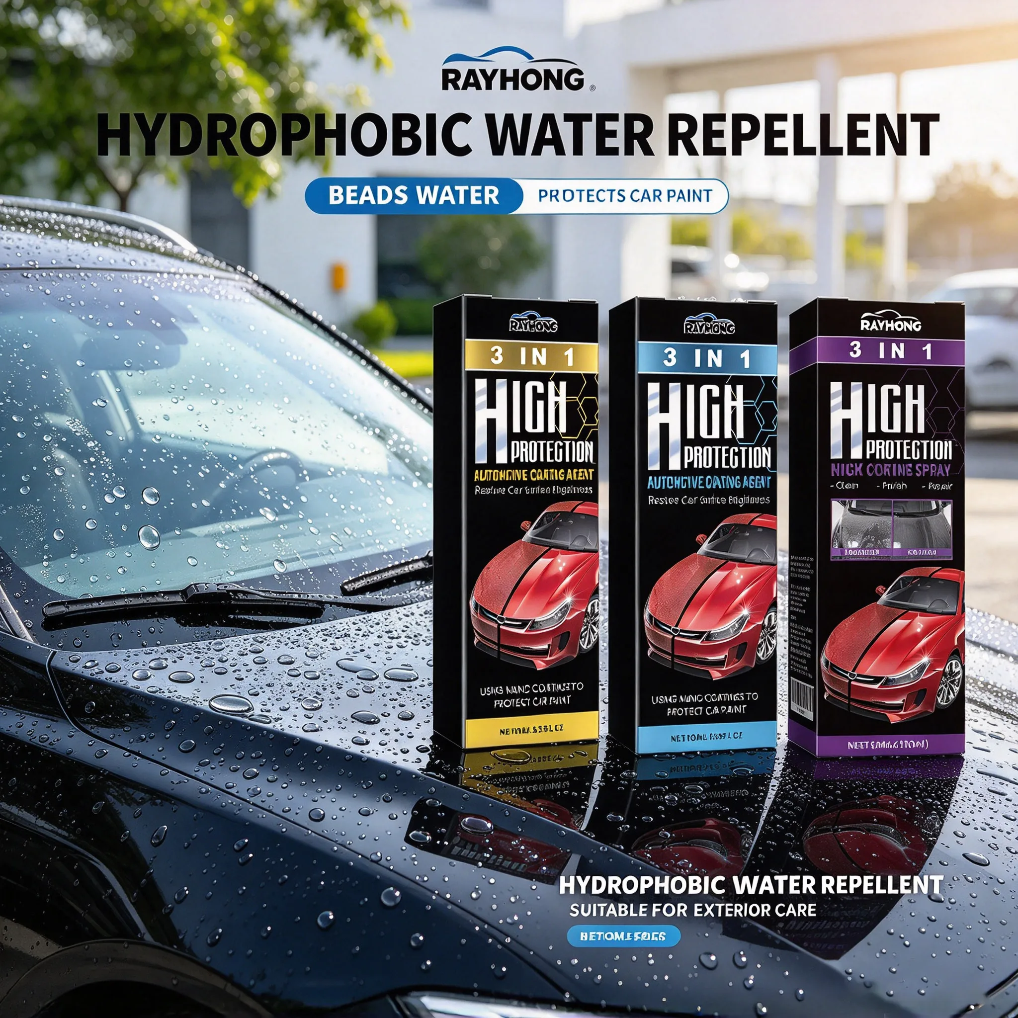 Car Ceramic Nano Coating Liquid Hydrophobic Layer Anti-Scratches Clean Body Paint Restore High Luster 3 in 1 Car Polishing Spray