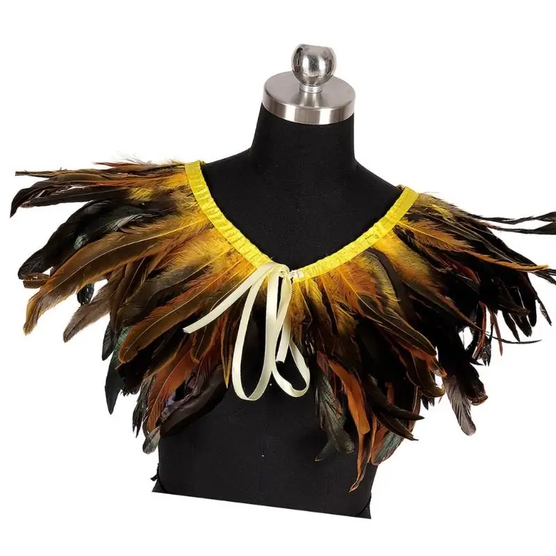 عباءة ريشة مصنوعة يدويًا 652F سهلة الطي وقابلة للحمل لأي مناسبة مجوهرات ملفوفة على الكتف