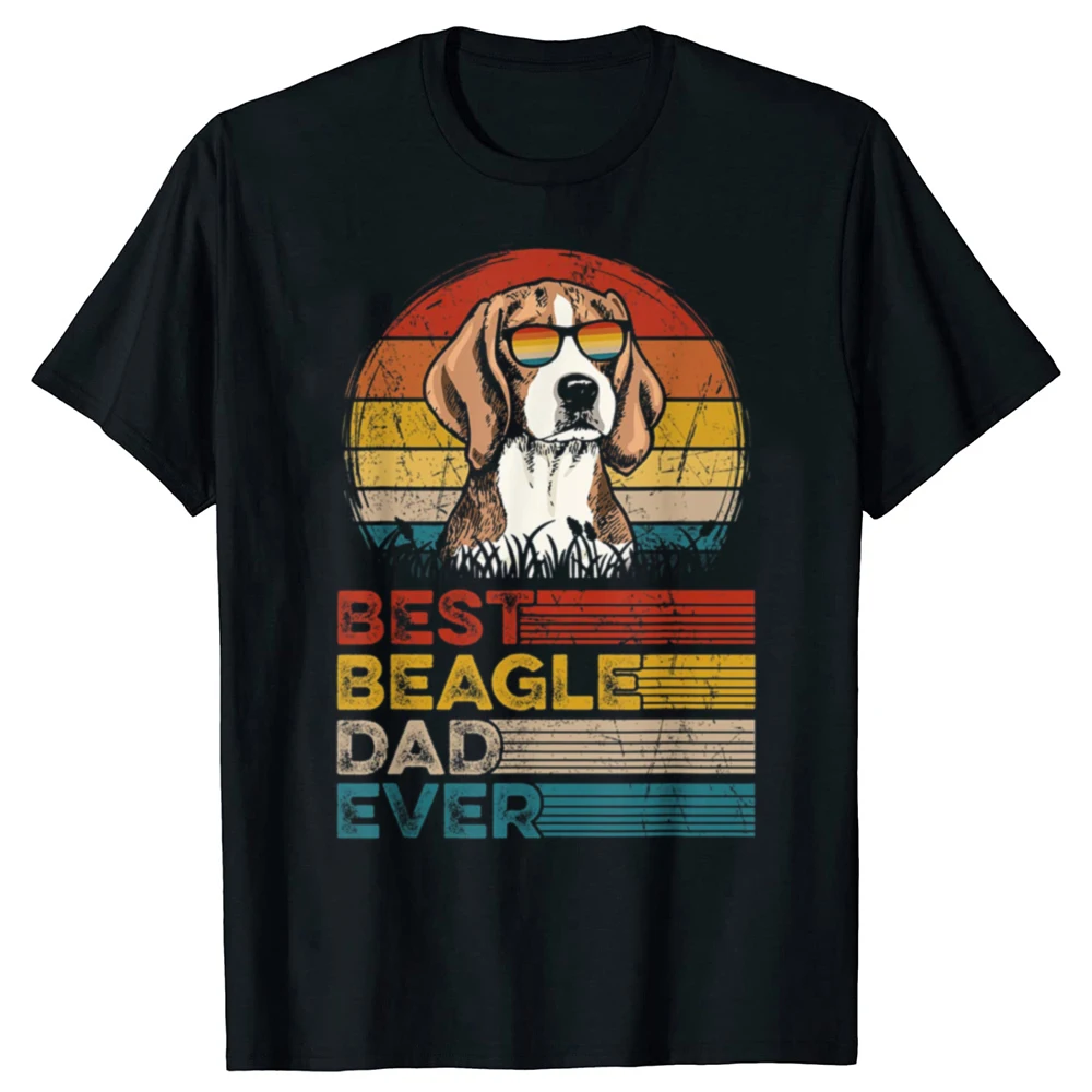 مضحك الكلب خمر أفضل بيغل أبي من أي وقت مضى الآباء يوم جرو الكلب أبي تي شيرت الرجال عادية التي شيرت 100% القطن فضفاض المتضخم تي شيرت